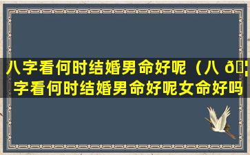 八字看何时结婚男命好呢（八 🦊 字看何时结婚男命好呢女命好吗）